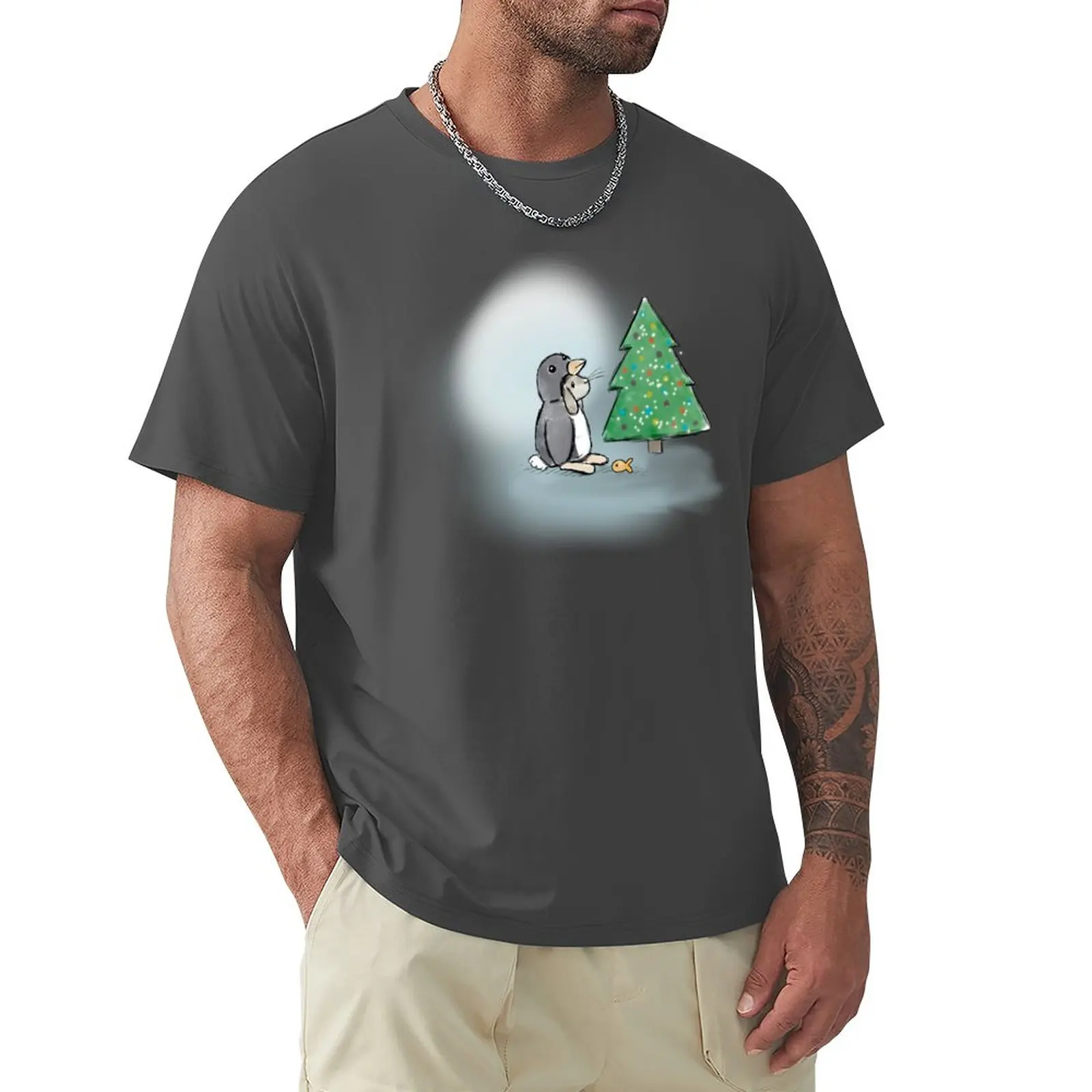 

Christmas bunny in penguin suit T-Shirt sublime Short sleeve tee blacks mens t shirts casual stylish