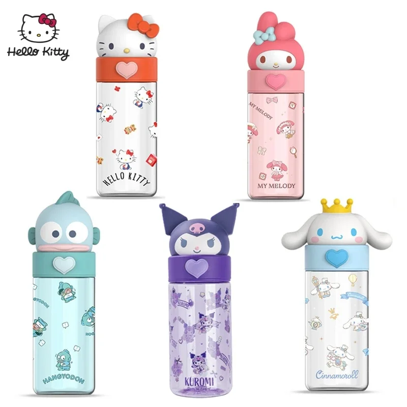 

Детская чашка для воды Hello Kitty Sanrio, милая переносная пластиковая охлаждающая бутылка для питья с рисунком аниме «Моя Мелодия» для девочек, с защитой от падения