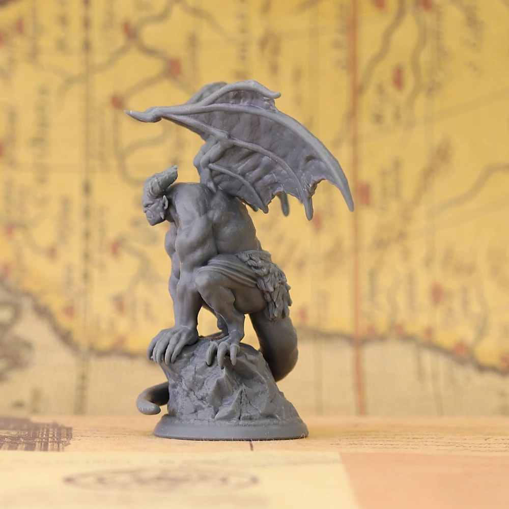Gargoyle Resin Miniature Unpainted Model Figure, DND Mini for Dungeons and Dragons, Tabletop Wargame RPG Miniatures, Fantasy Bea