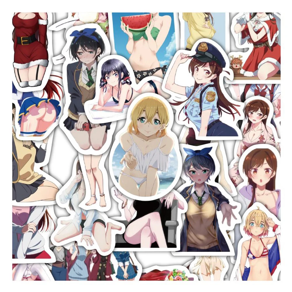 

10/30/50/120pcs Cute Anime Renting a Girlfriend Stickers Graffiti Laptop Guitar Phone Case Waterproof Cartoon Decal Toys Gifts