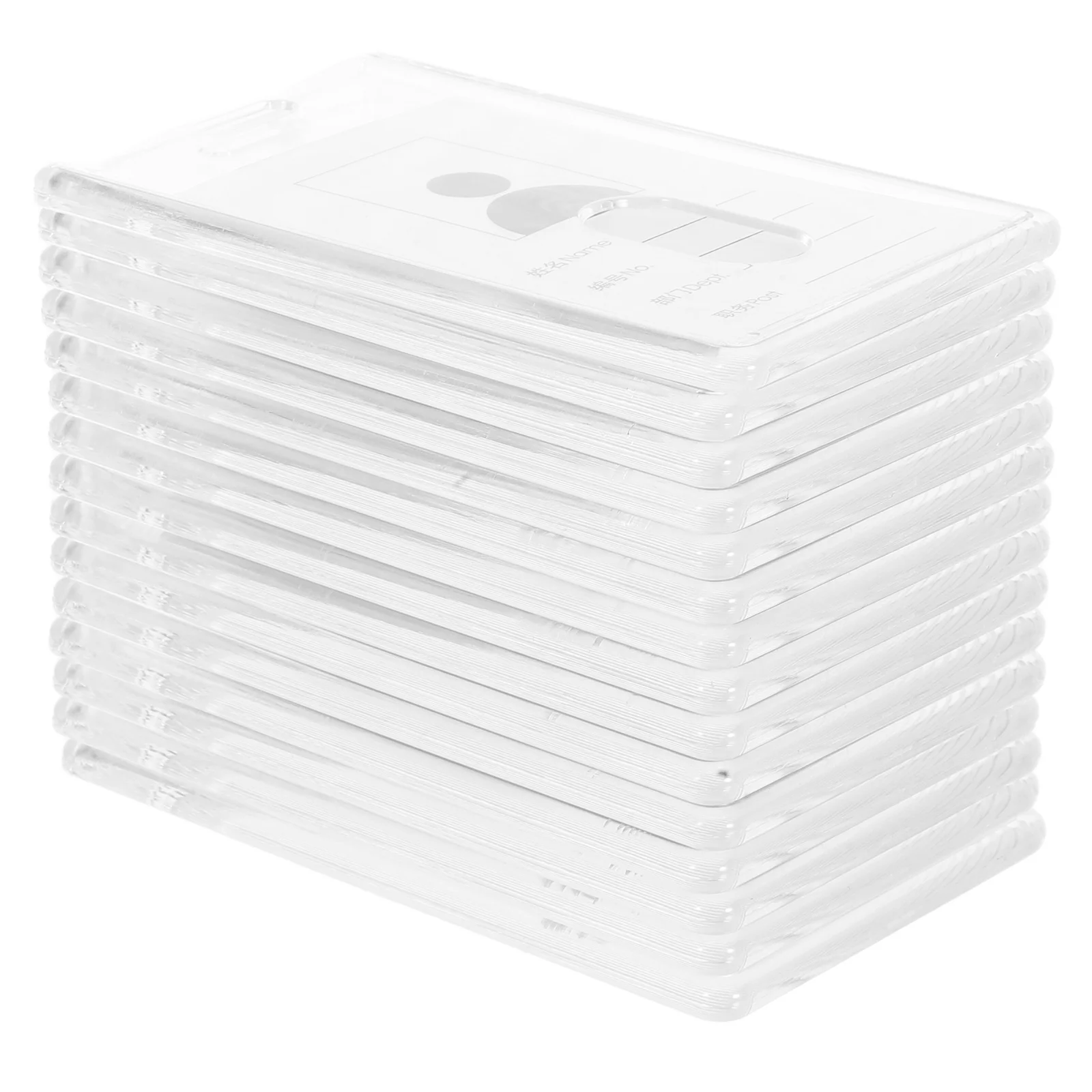 

15pcs Transparent Card Sleeves Clear Plastic Id Badge Holder Reusable Name Tag Protector For Office School Work Employee