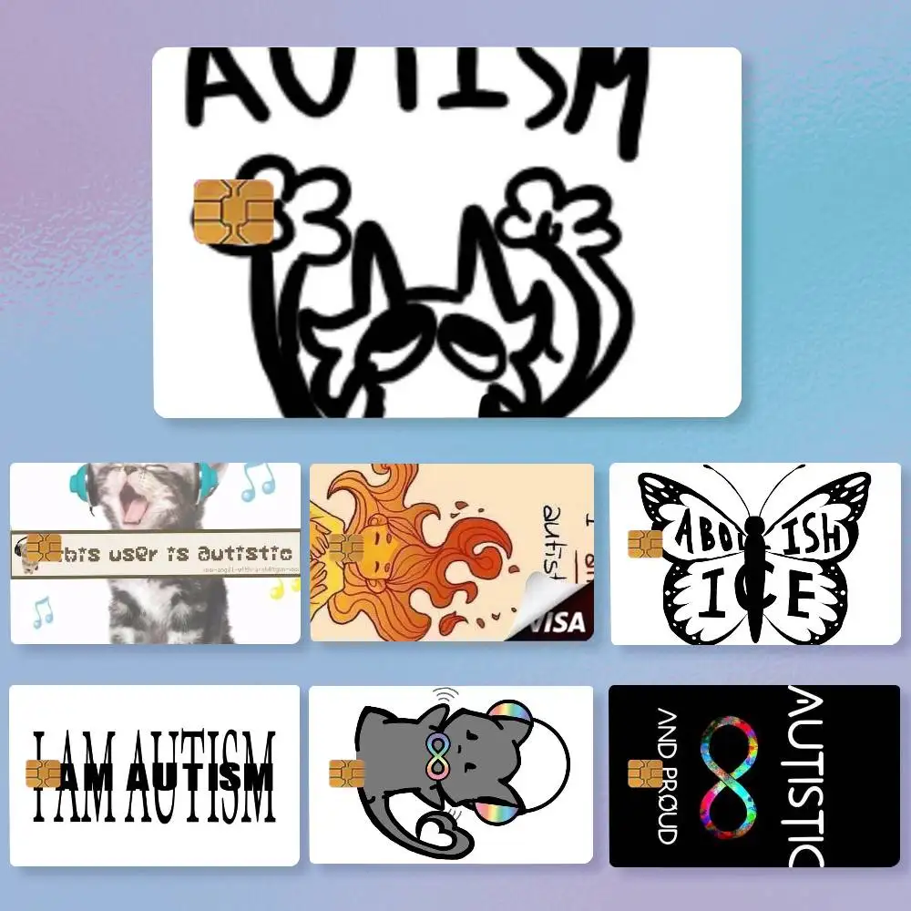 Rectangular I Am Autistic  Credit Card HD Stickers Easy to replace, change card style anytime as you like