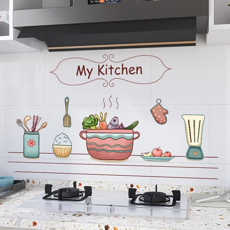1 foglio 30*90cm 60*90cm adesivi autoadesivi a prova di olio da cucina adesivi per armadietti resistenti al calore, impermeabili e resistenti all'olio