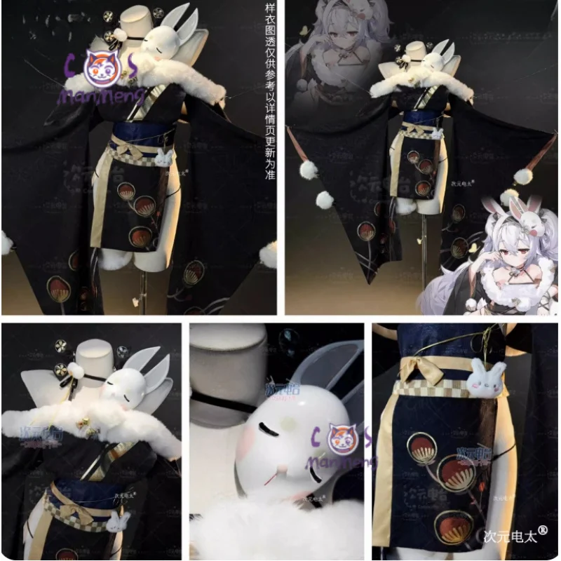

Игра Azur Lane USS Laffey Rabbit City Lord Косплей Костюм Новая Девушка Милое Кимоно Платье Парик Реквизит Хэллоуин Карнавальная Униформа