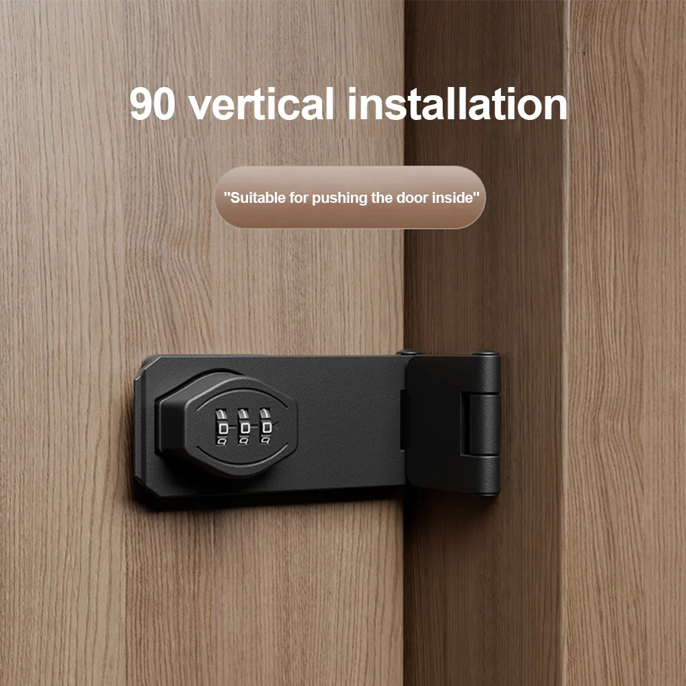 Folding Security Combination Lock 41*39mm Easy Installation Iron Versatile Application With Screws And Glue High-quality