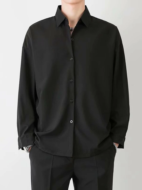 

Advanced Drapey DK Handsome Men's Shirt Short Sleeve Ins Trendy Loose Ice Silk Thin Long Sleeve Sun Protection Outerwear