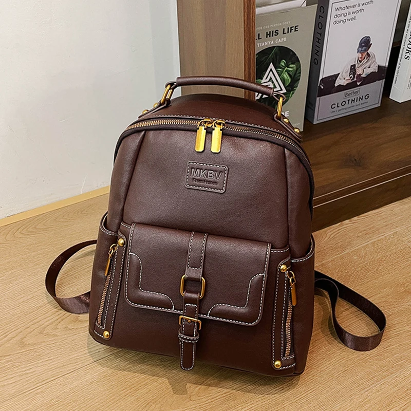 

Женский рюкзак из искусственной кожи в стиле ретро, легкий повседневный рюкзак для работы на работу, школьный рюкзак для студенток, новая сумка