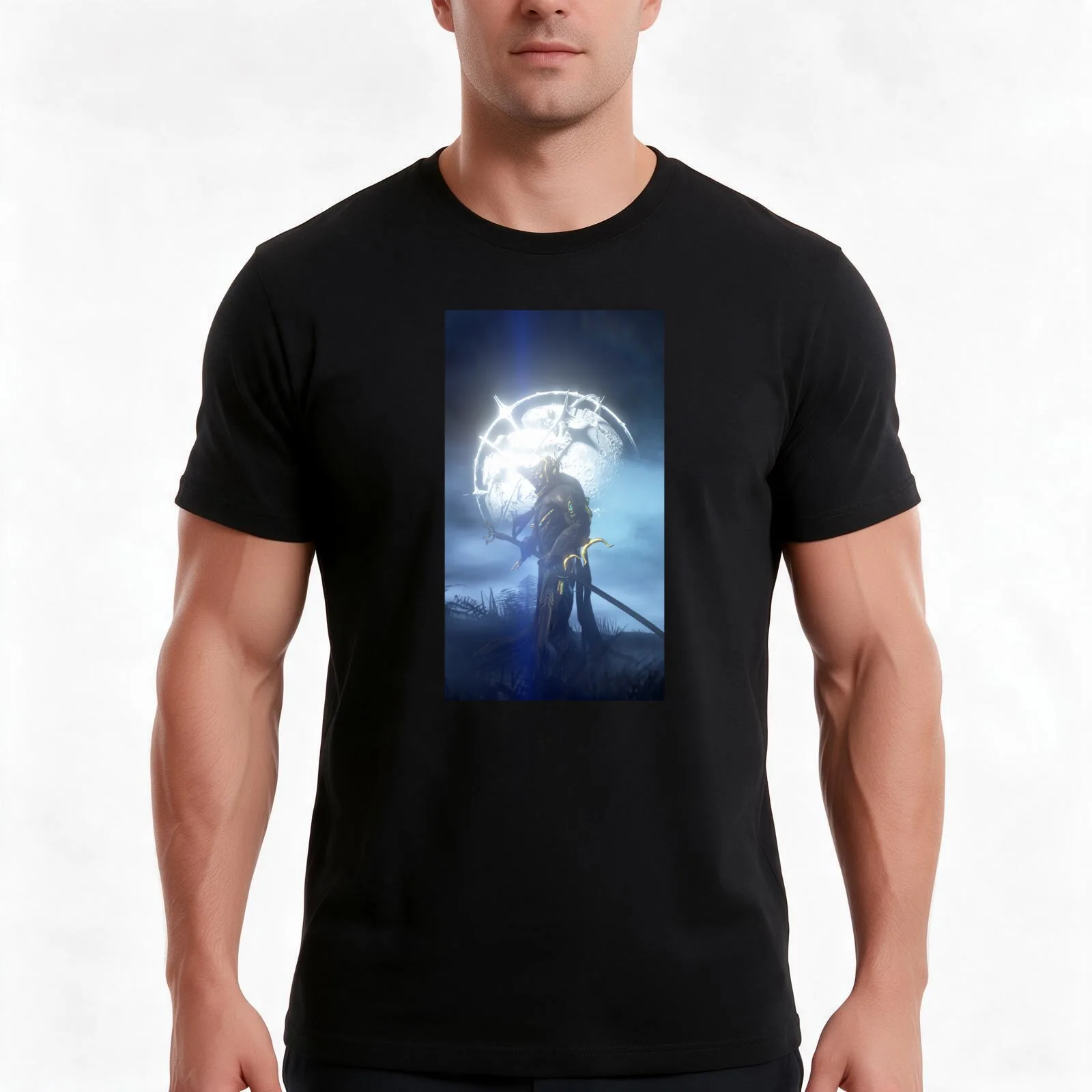 Warframe - Excalibur Umbra Lua [Slim] T-Shirt, Summer Casual Cotton Tee, Oversized Streetwear Tops, Vintage Graphic Print