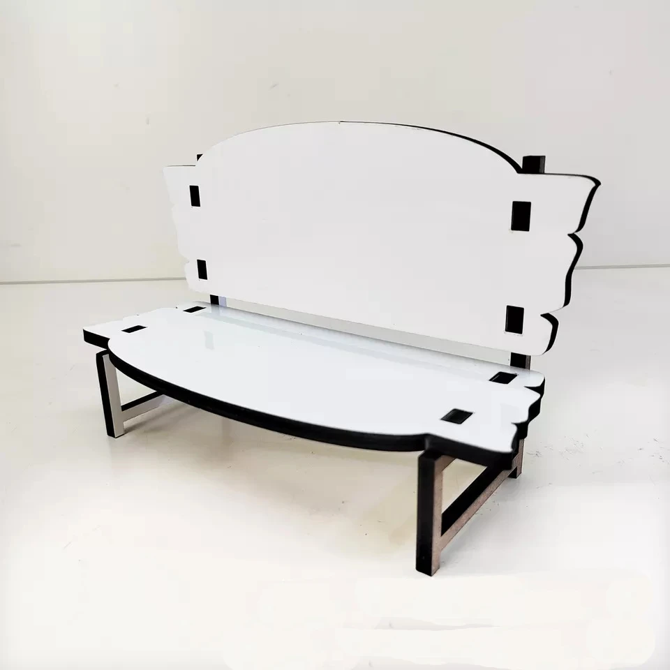 

350mm Sublimation Blank Print Plain MDF wood Memorial Long Bench Chair For keepsake Christmas Decoration Trinket Ornament