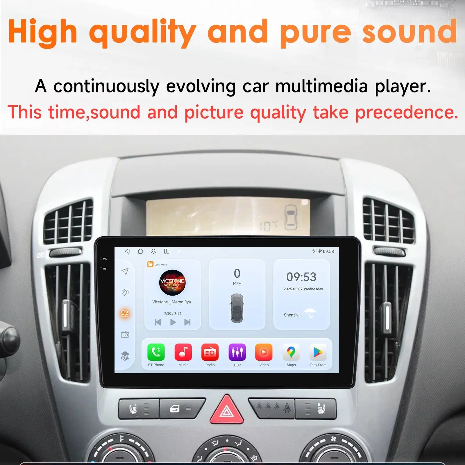 Hizpo 8Core 8G 128G Android 14 Autoradio für KIA CEED 2006-2012 CarPlay 2Din 4G WIFI BT5.4 DSP GPS von Qualcomm Snapdragon 6115