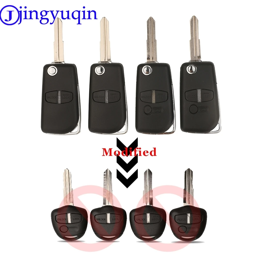 jingyuqin Modified Flip Folding Key Shell Fob 2/3 Buttons For MITSUBISHI ASX GRANDIS PAJERO SPORT OUTLANDER Key CaseReplcement