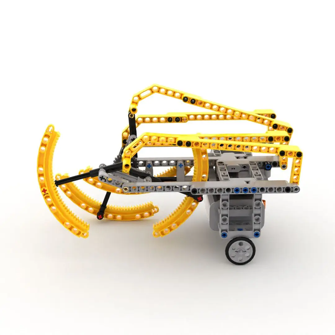 Small Engineer Domestic Building Blocks Small Particle Mechanical Group Model Technology Assembly Curved Gear Walking Robot