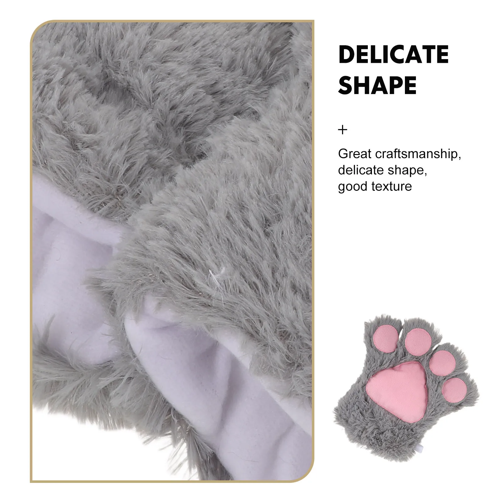 Guantes con forma de pata de gato para mujer, manoplas suaves y cálidas con forma de animal, Cosplay de Halloween, guantes con garra de gatito, accesorios de Cosplay con pata de gato, 2 uds.