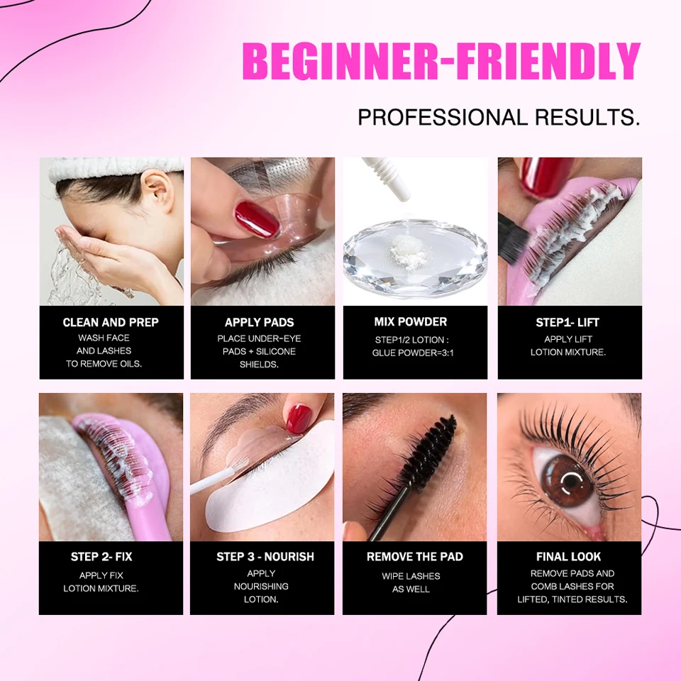 New Korean Lash Lift Kit Cysteine Semi-Permanent Eyelash Lifting Perming Lotion Glue Powder Curly Lash Beauty Salon Home Use Kit - view 6