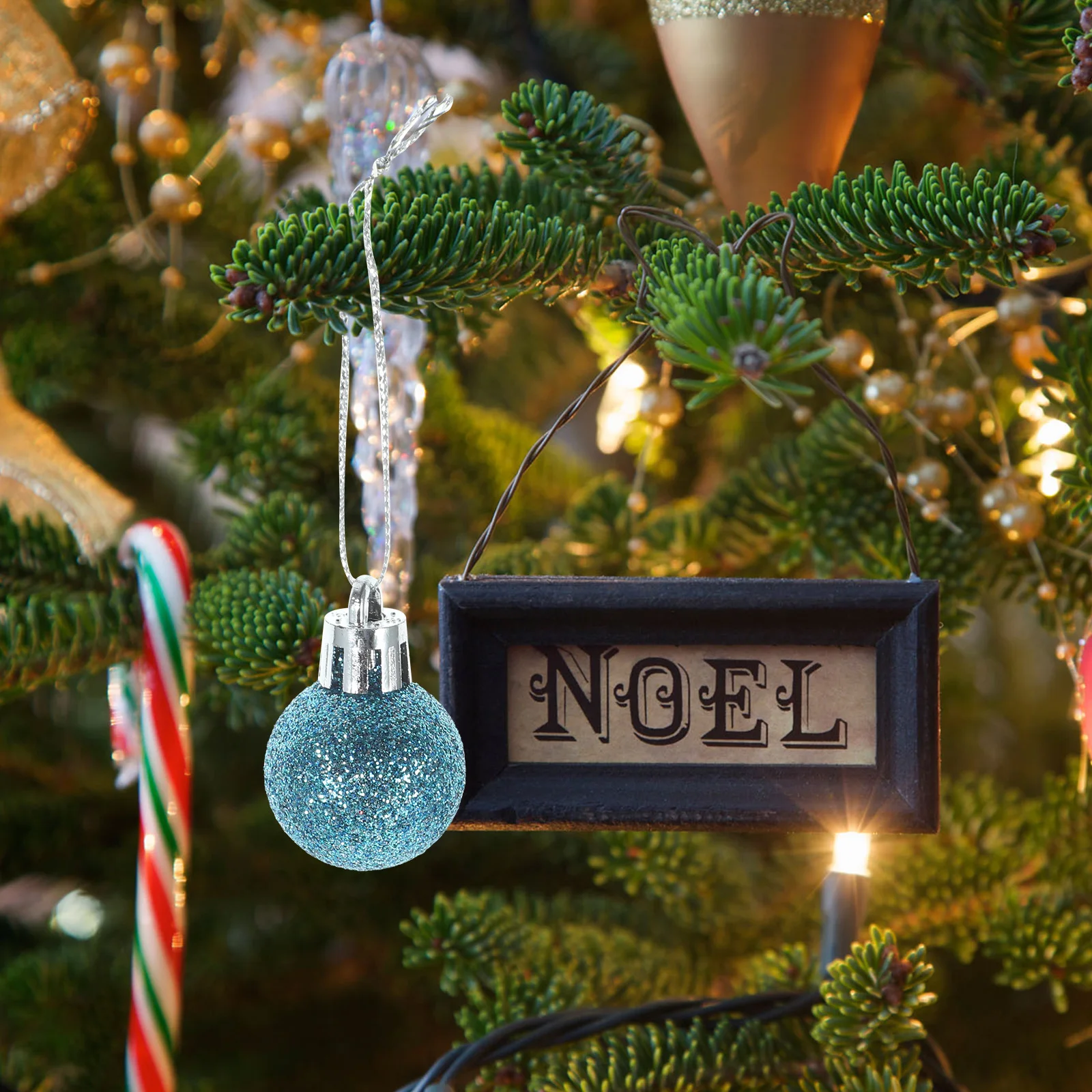 

Glitter Ball Ornaments for Christmas Balls Tree Miniature Decorations Xmas Baubles