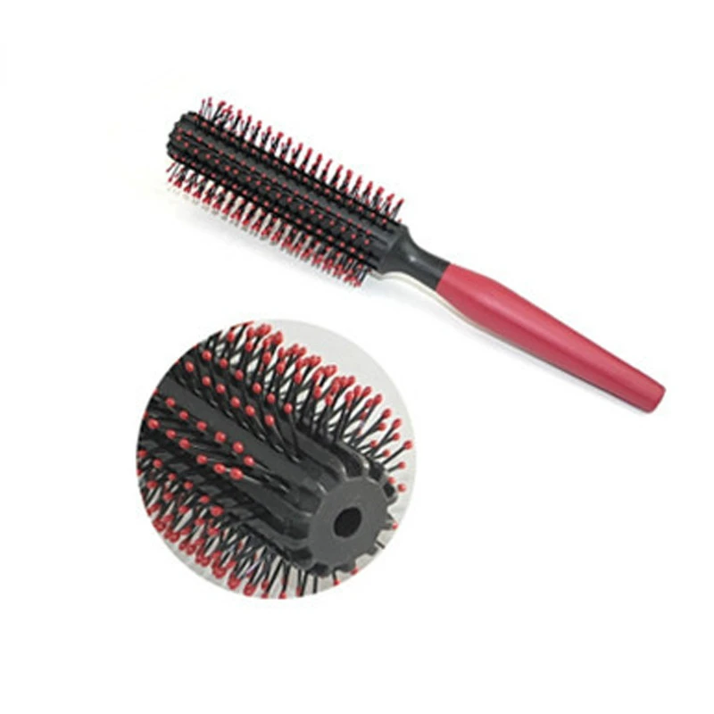 Professional พลาสติกกลม Quiff Roller Curly Hair Hairstyle Hairbrush Dressing Salon ตัดผมหวีเกลียวใหม่