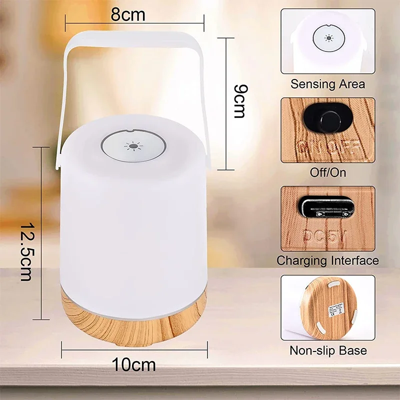 13 Colors RGB Portable Desk Lamp Touch Mode Remote Control Switch Control Rechargeable Battery Dimmable Atmosphere Bedside Lamp