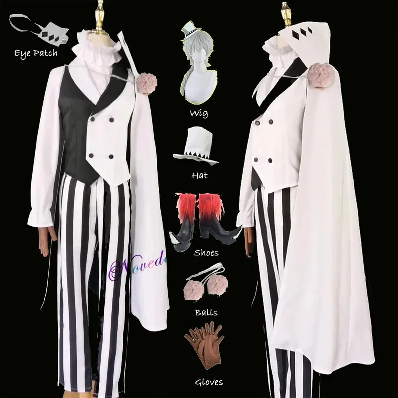 

Stray Dogs Season 4 Nikolai Gogol Cosplay Costume Cloak Cape Uniform Shoes Wig Anime Hunter Dogs Halloween Costume