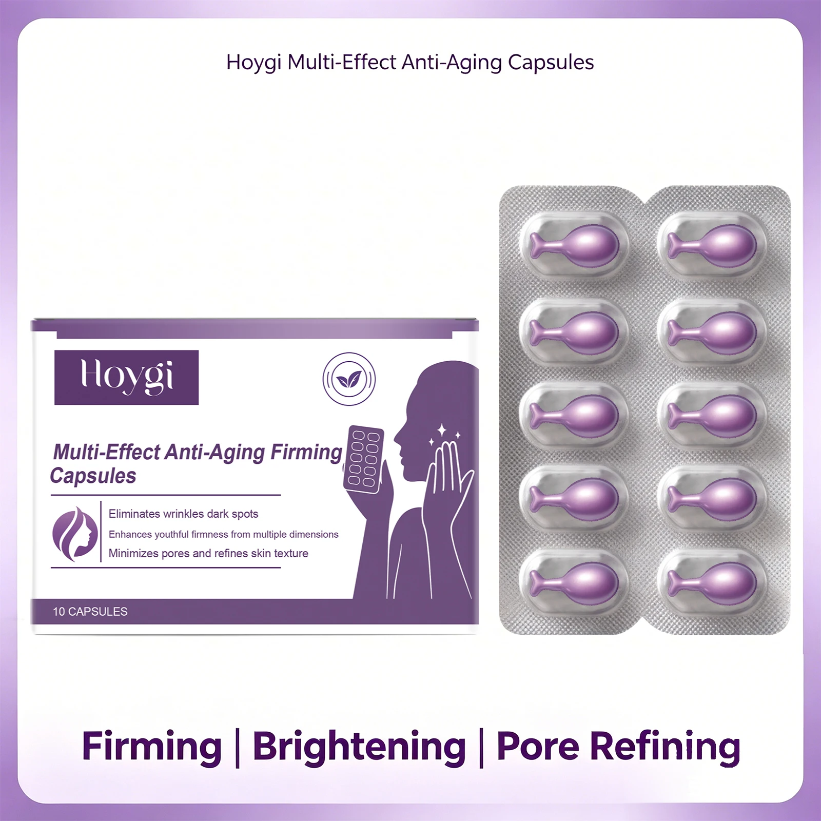 Multi‑effect Anti‑aging Firming Capsules Pore Minimize Increase Skin Elasticity Smooth Fine Lines Tighten Lifting Skin Care 10pc