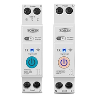 TOMZN 63A 1P+N WIFI Smart Switch Energy Meter Timer Relay MCB TUYA Smartlife Voltage Current Protection,TOB9-63M Metering White
