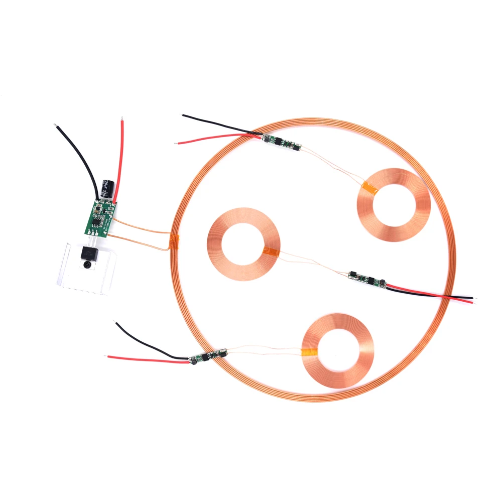 Imagem -03 - Módulo de Alimentação sem Fio Carregador Bobina Indução Transmissor Receber Board dc 24v 0200 mm