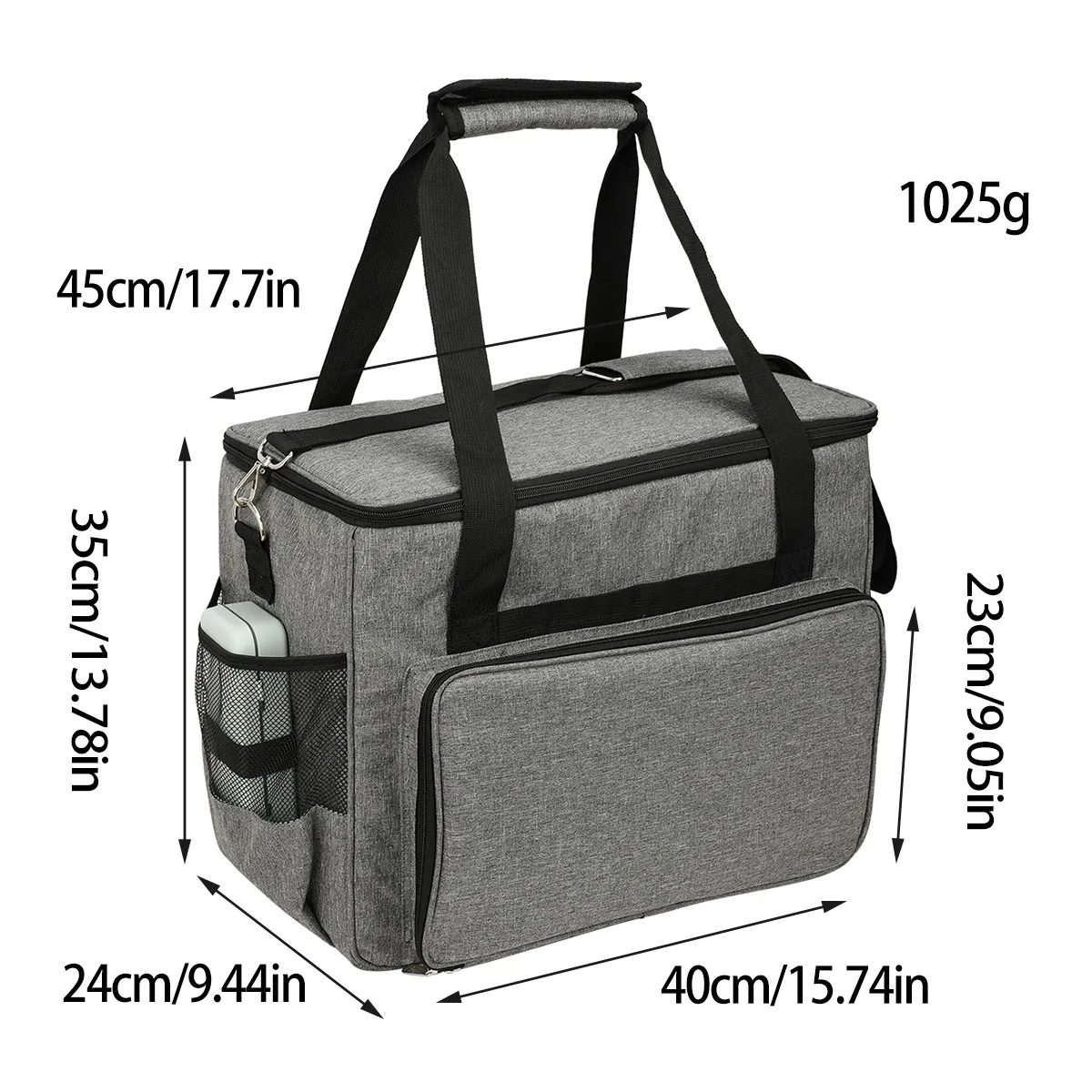 Sewing Machine Storage Organizer Sewing Machine Bag Travel Tote Bag for Most Standard Sewing Machines and Accessories Gray