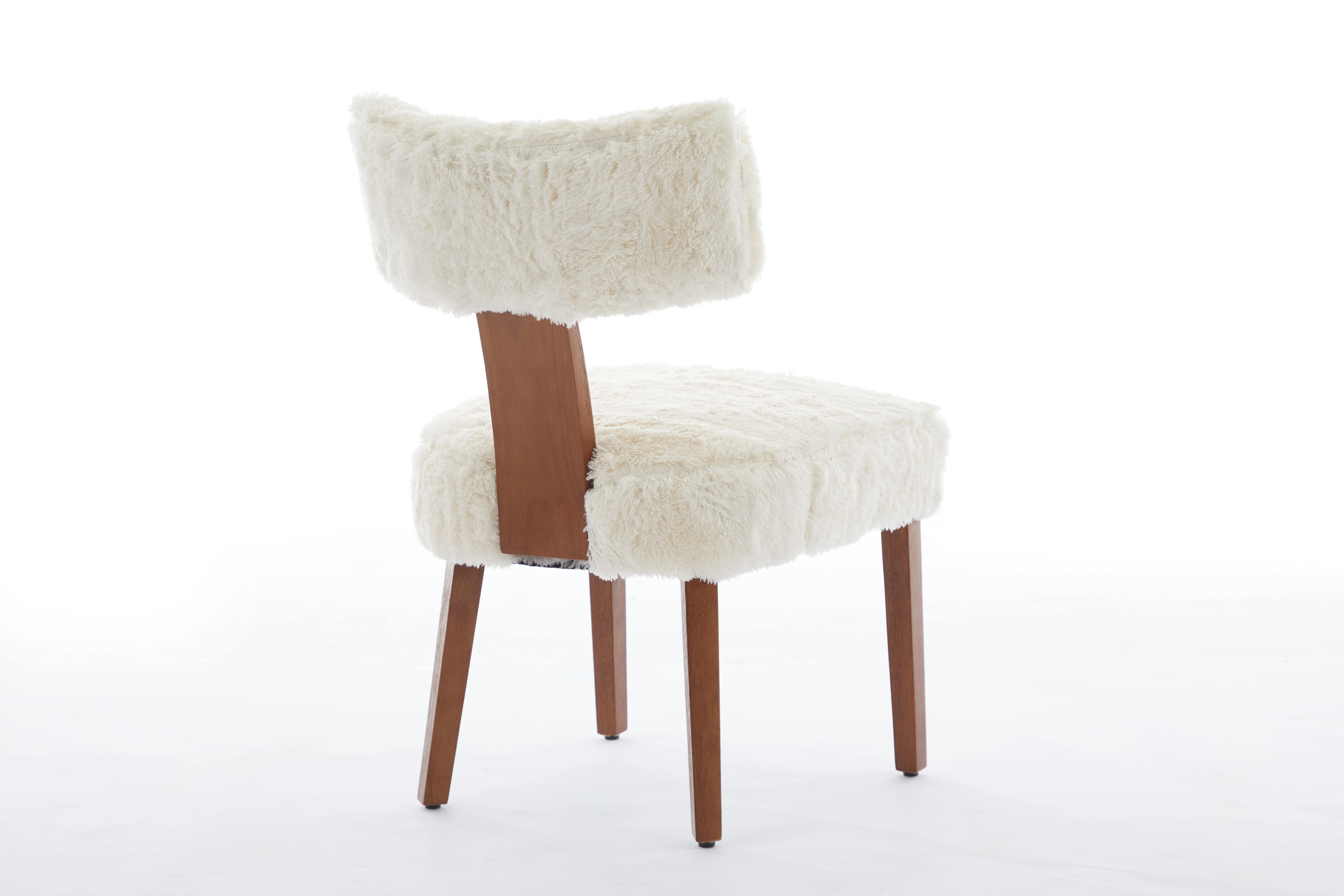 *In Stock Overseas Free Sample Modern Retro Solid Wood Dining Chair With Curved Backrest for Dining Room