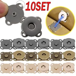 10sets Magnetic Snap Fasteners Clasps Buttons Handbag Purse Wallet Craft Bags Parts Accessories Mini Adsorption Buckle 14mm 18mm