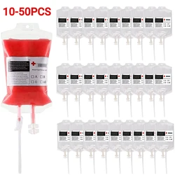 10-50PC PVC Cosplay Horror Props 350ML Happy Halloween Decoration Blood Bag Food Grade Drink Bag Energy Pack Vampire Blood Pouch