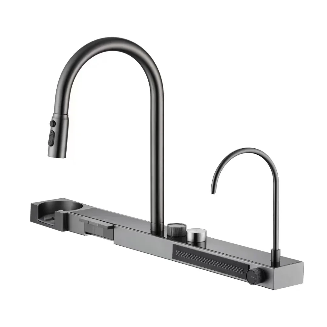 

kitchen sink supplier kitchen faucet stainless steel handmade kitchen sink LED faucet with cup rinse