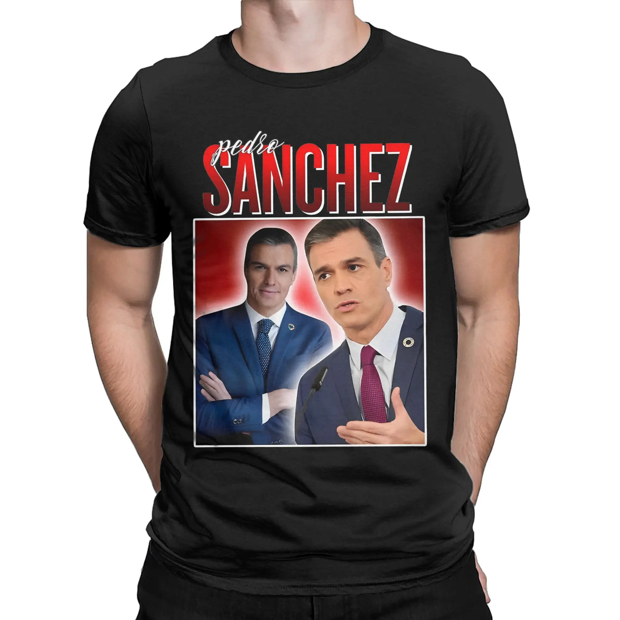 Men T-Shirt Pedro Sanchez Spain PSOE Humor Cotton Tee Short Sleeve Perro Sanxe Sanche Dog T Shirt Crewneck merchandise Gift Idea