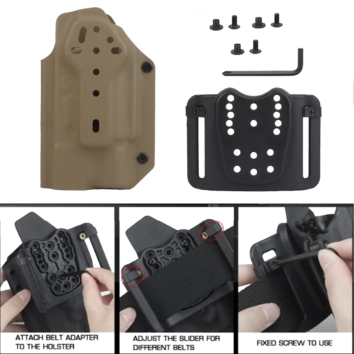 Tactical Kydex Holster Lightweight 9mm .40 For GLOCK 17 19 22 23 34 35 45 Surefire X300U X300 Ultra Flashlight Hunting Holster