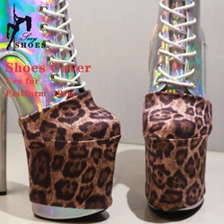 Pole Dancing Boots Platform 10cm Durable Shoes Cover High Heels Leopard WaterPlatform Protection Cover Training Shoes Protector