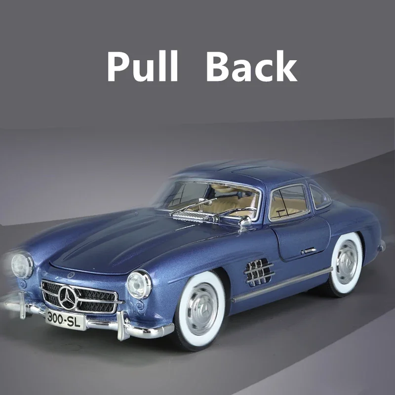 New 1:24 Mercedes-Benz 300SL Alloy Car Model Diecast Metal Classic Vehicle Car Model Simulation Sound Light Collection Toy Gift