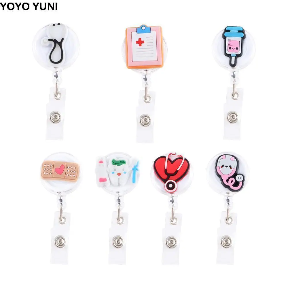 

Holder Students Card Nurse Doctor Work Card Clips Retractable Badge Reel Nurse Badge Holder Hospital Badge Holder ID Card Clips