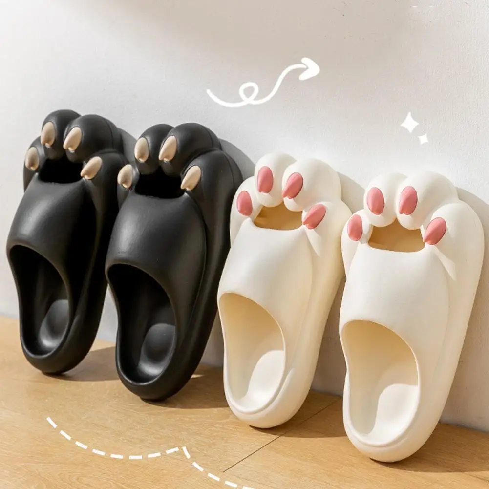 Cute Cat Paw Claw Slippers Cloud Senses Women Slippers Indoor Outdoor Cartoon Cute Kawaii Summer Beach Soft Non Slip Flip Flops