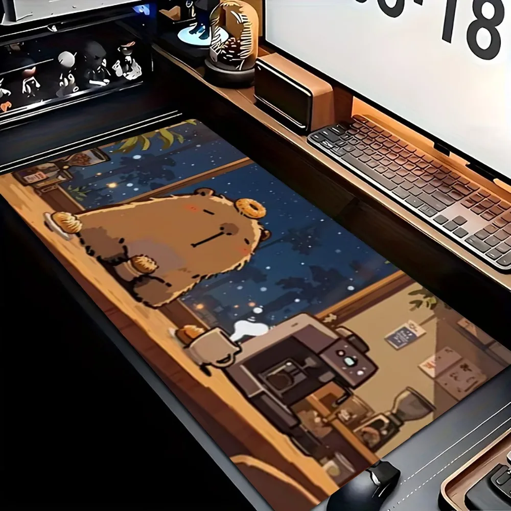 It features a cute water design and has an anime aesthetic style desk organizers and trays alfombrillas gaming mouse pad grande