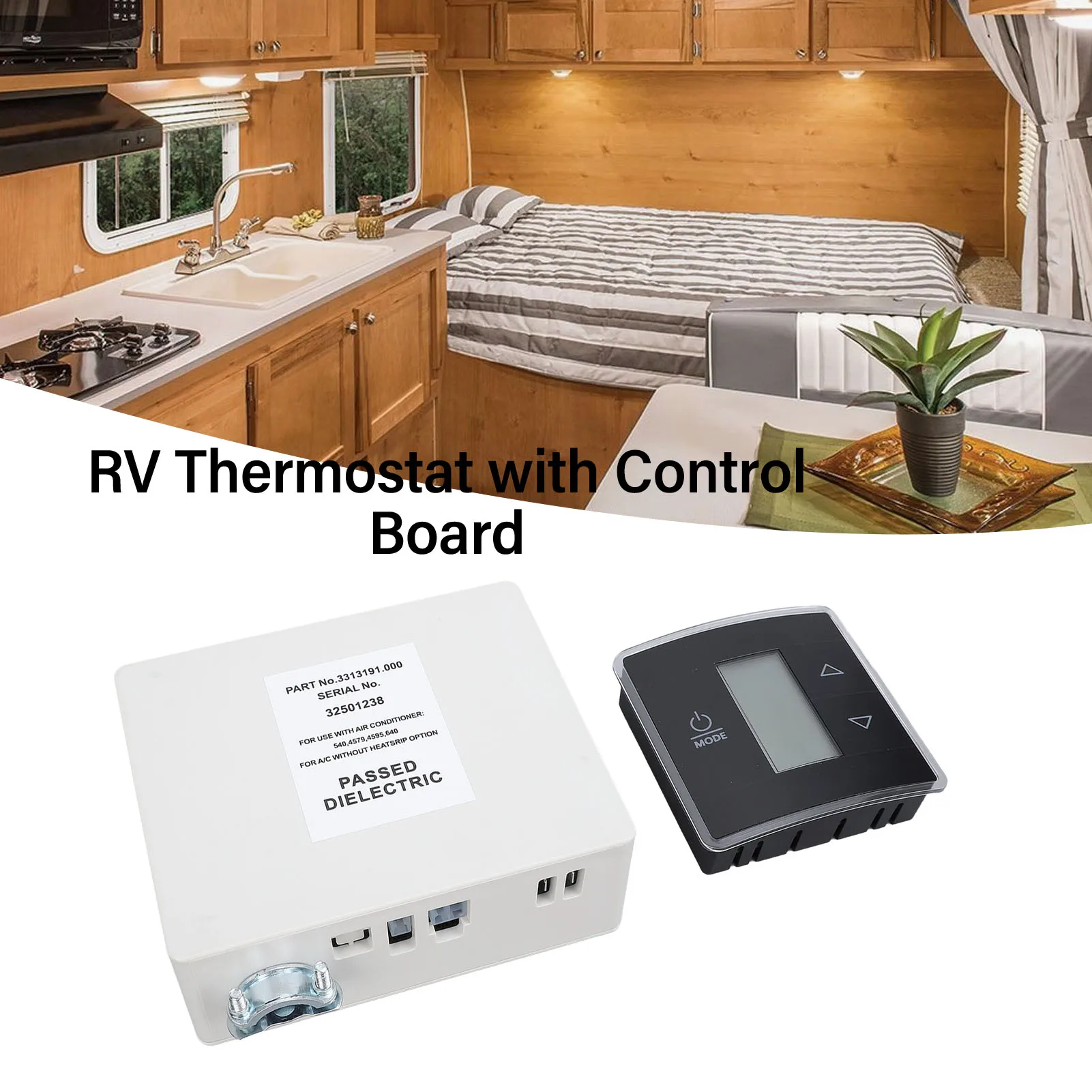 

Wall CT Thermostat 3316250.712 Direct Replace RV Thermostat Control Kit with Control Board for Air Condtioners B59530 B57915