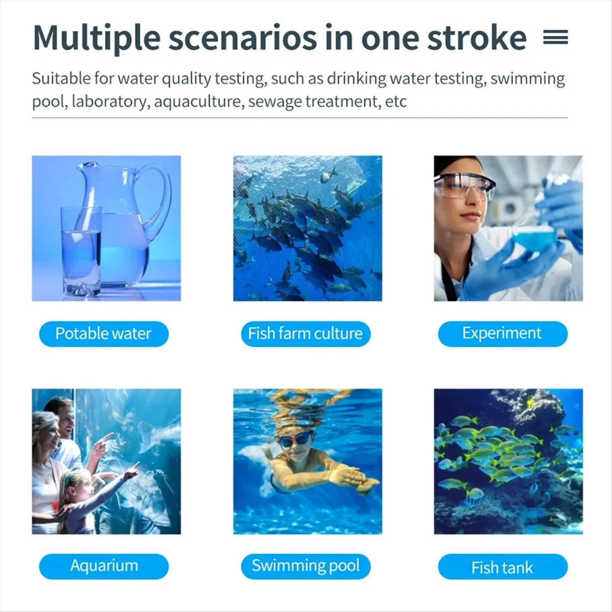 Bluetooth 6-in-1 TDS-meter Digitale watertester EC TDS ZOUT Temperatuur PH-meter Aquariumwatertester