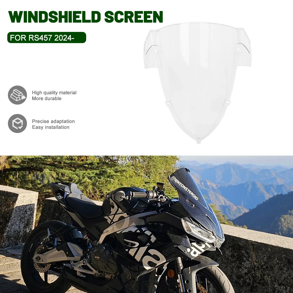 Windshield Wind Shield Screen For Aprilia RS 457 2024 2025 Windscreen Deflector Spoiler Protector Motocross Accessories