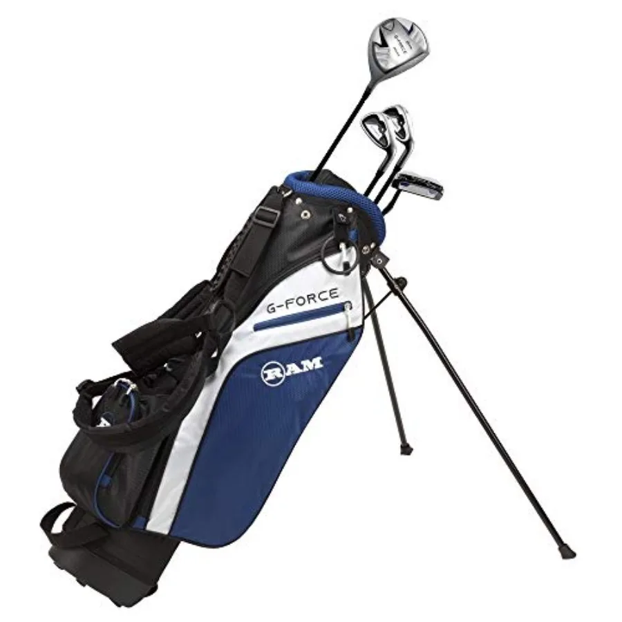 

Golf Junior G-Force Boys Golf Clubs Set with Bag - Lefty, graphite shafts, black/gray, lightweight and adjustable for growing p