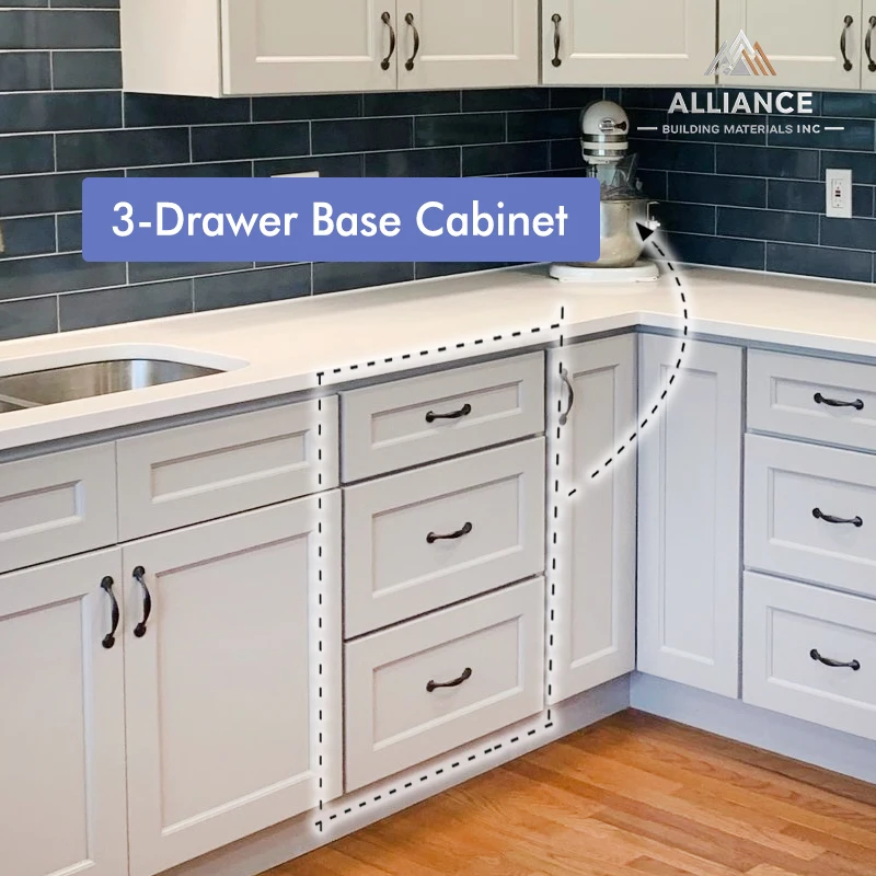 خزانة درج DB21 RTA |   نمط باب شاكر |   خزانة تخزين المطبخ |   21 بوصة عرض × 34.5 بوصة ارتفاع × 24 بوصة عمق