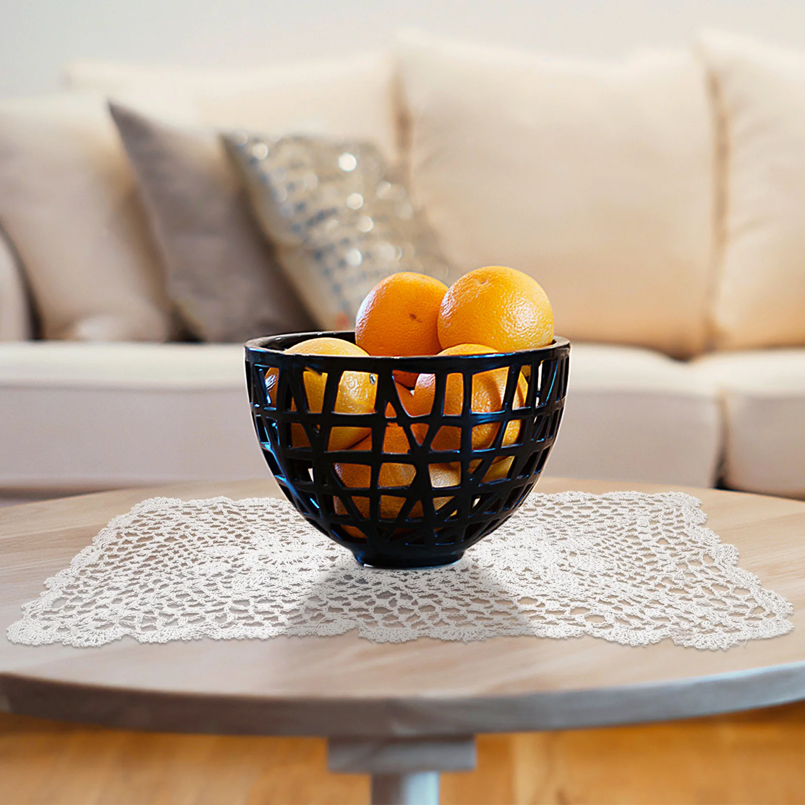 

Delicate Cotton Lace Placemat 30x50cm White Heat Resistant Dish Bowl Cup Mat for Home Wedding Party Table Decoration