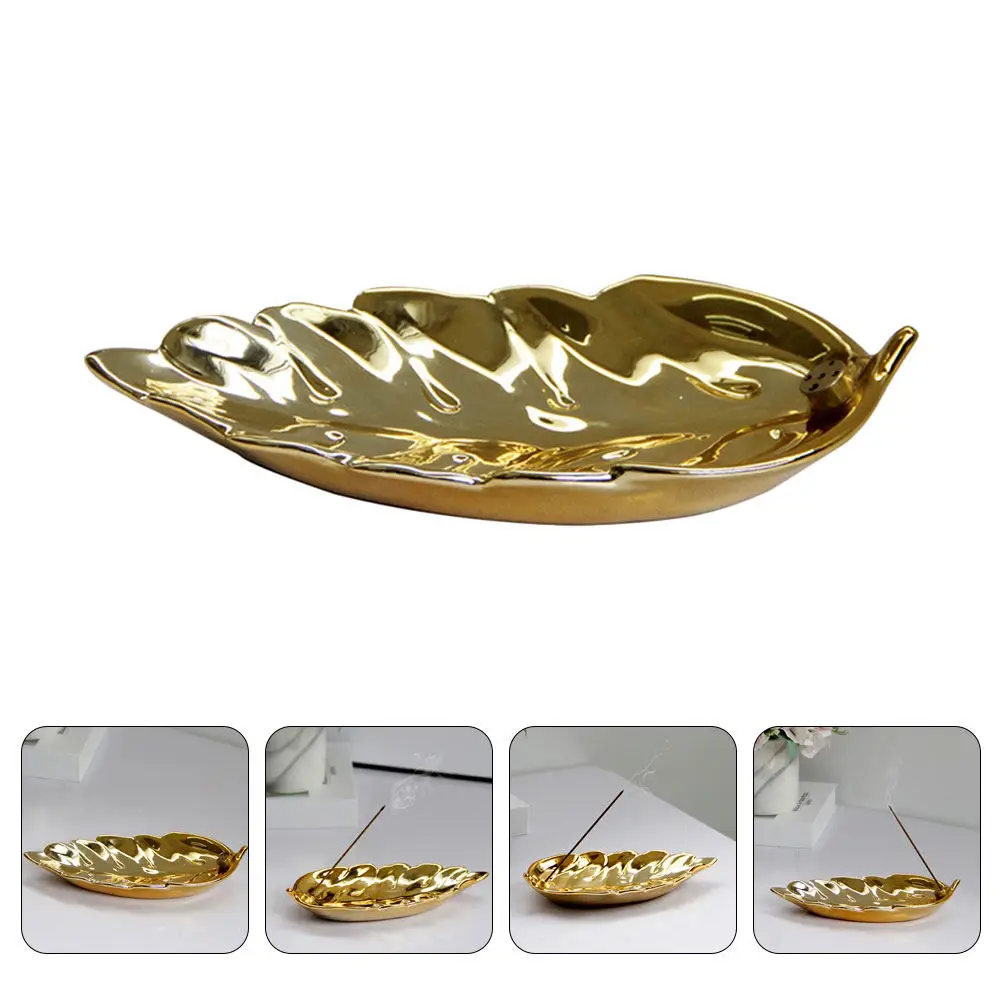 

Керамическая аромалампа с дизайном в виде листа, изысканная и нежная, для храма, кабинета, кухни, салона красоты, комнаты для медитации