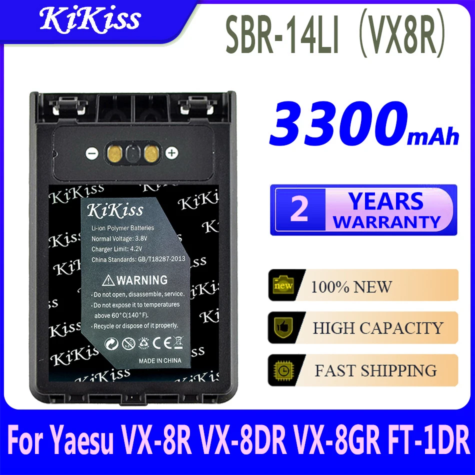 

KiKiss Powerful Battery SBR-14LI (VX8R) 3300mAh For Yaesu VX-8R VX-8DR VX-8GR FT-1DR FT1XD FT-2DR radio FNB-102LI FNB-101Li