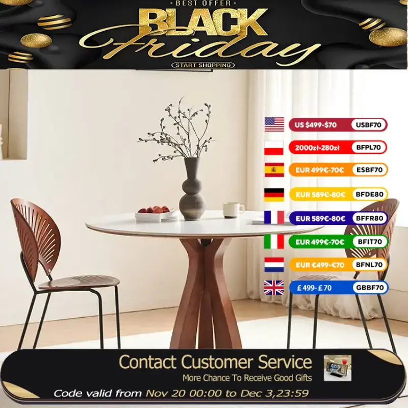 

Designer Waterproof Dining Table Unique European Modern Kitchen Dining Table Round Luxury Design Mesa Comedor Furniture Home