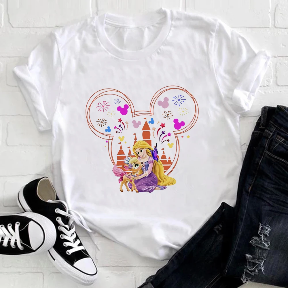 

Disney Cartoon Princess Paradise Mouse T-Shirt Short Sleeve Casual Versatile 2025 Summer New Boys and Girls Top