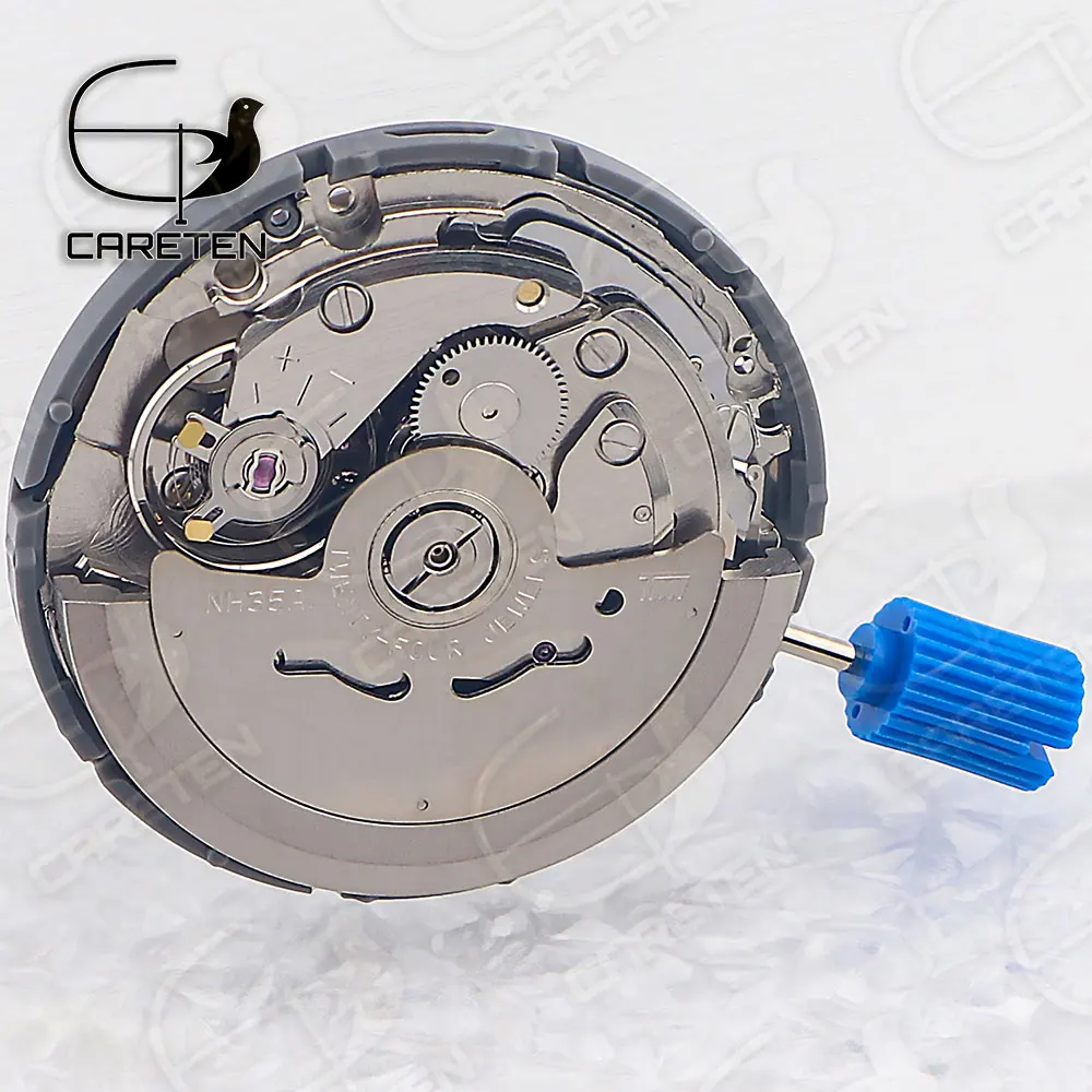 for Japan Genuine NH35 NH35A Automatic movement gold 24 Jewels Accuracy Mechanical Date at 3 o\'clock Crown nh35 movements case