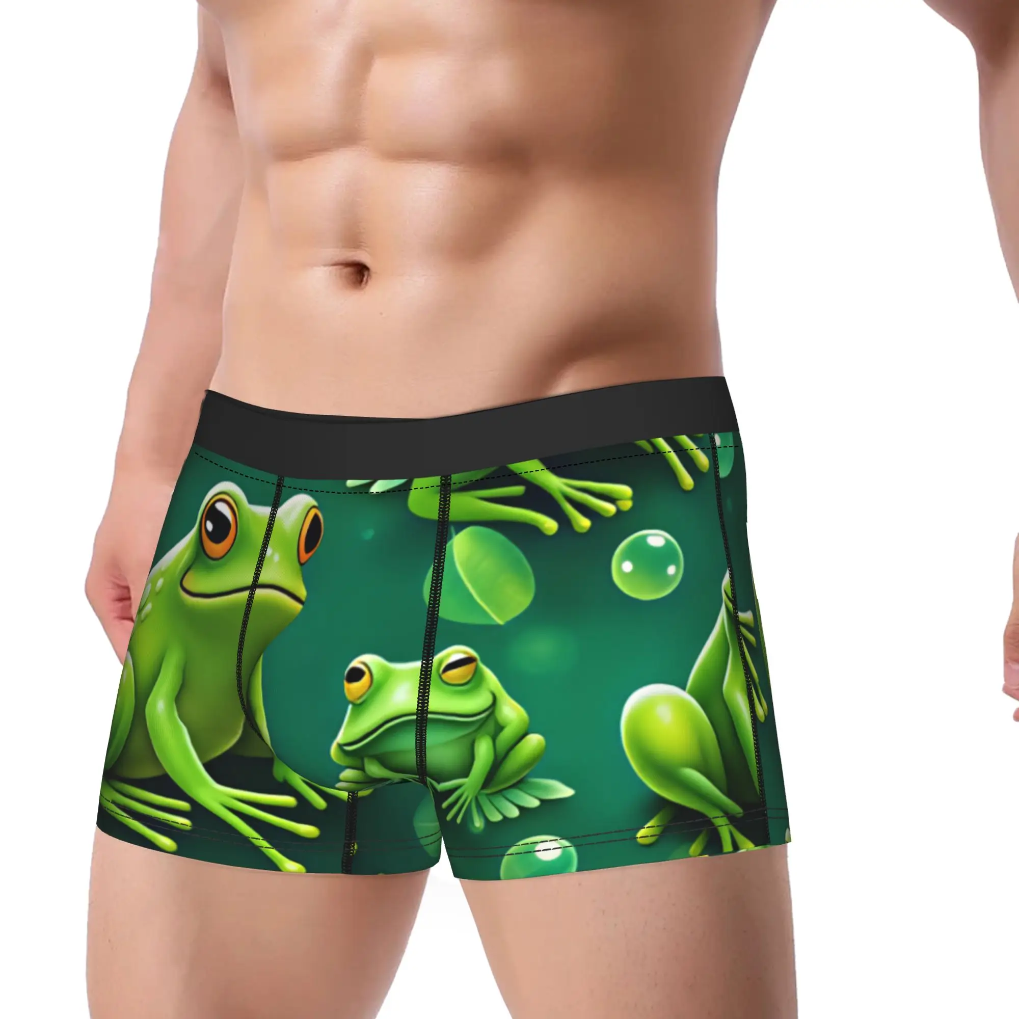Frog Jungle of The Neck  Boxer Brief  Underwear Hot Sale Male Soft Trend Boxershorts Custom DIY Plus Size Panties