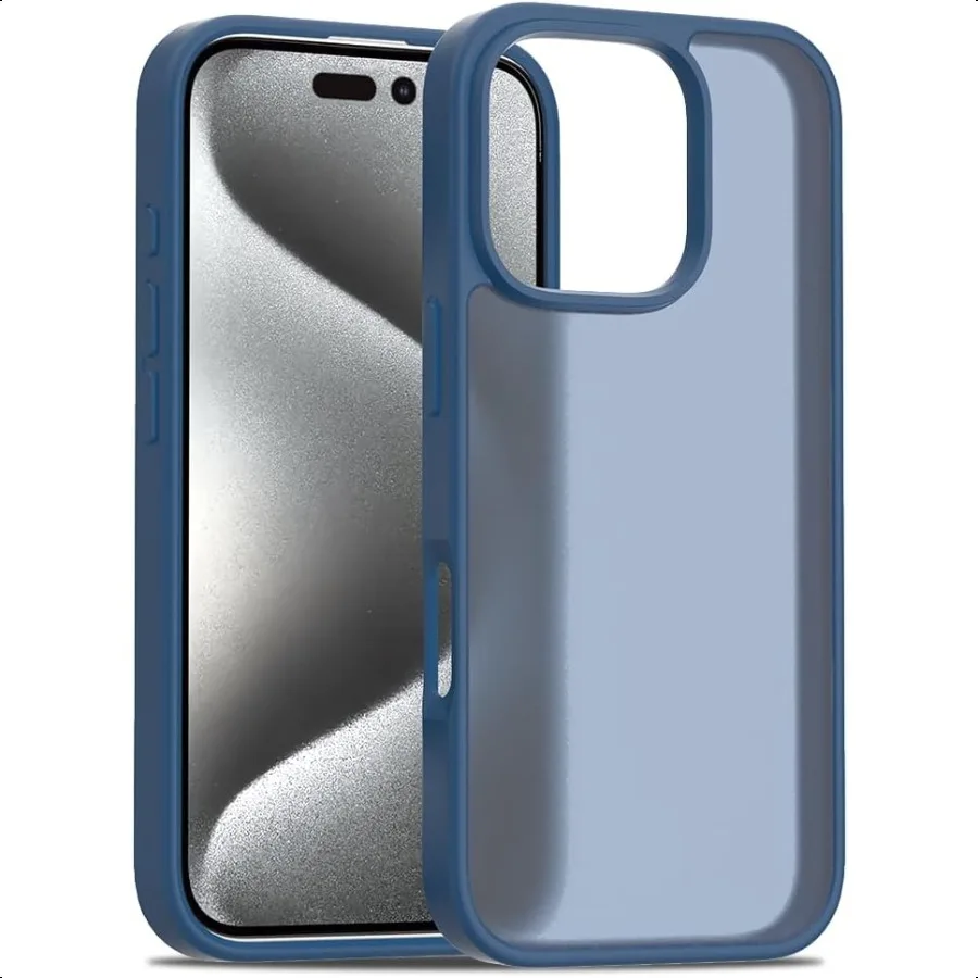 حافظة لهاتف آيفون 16 برو، غطاء هاتف شفاف غير لامع [حماية من السقوط من الدرجة العسكرية بطول 10 أقدام] نحيف ومتين ومقاوم للصدمات